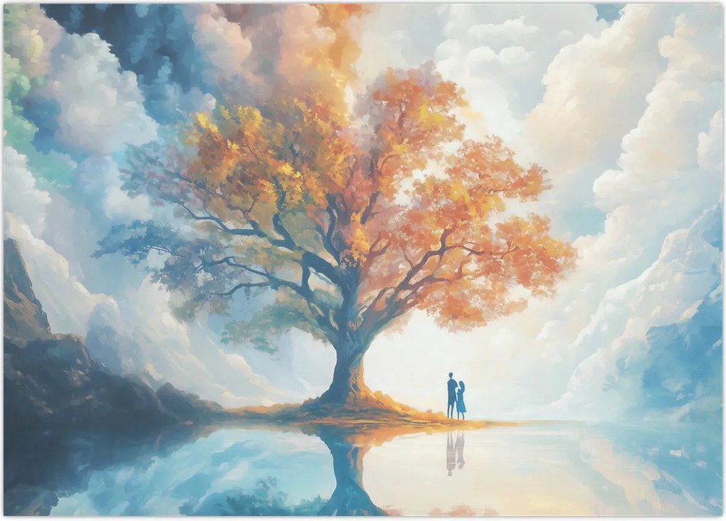 Obraz – Drzewo życia i miłości (70x50 cm)