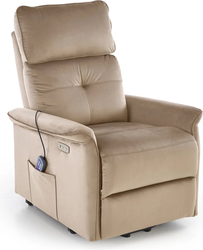 Fotel rozkładany elektrycznie z funkcją wspomagania wstawania Semir 2 Halmar