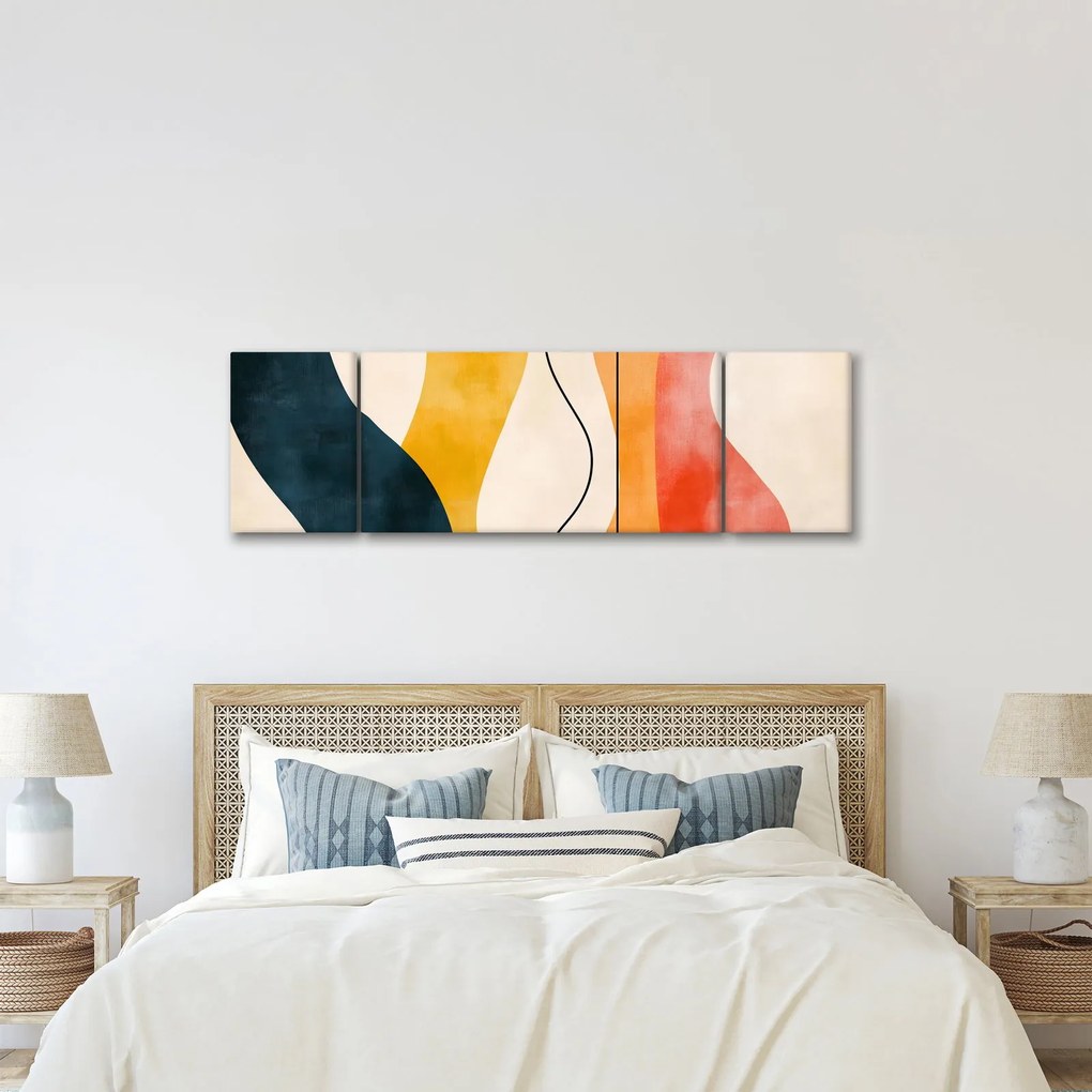 Obraz - Minimalistyczna kolorowa ilustracja II. (170x50 cm)