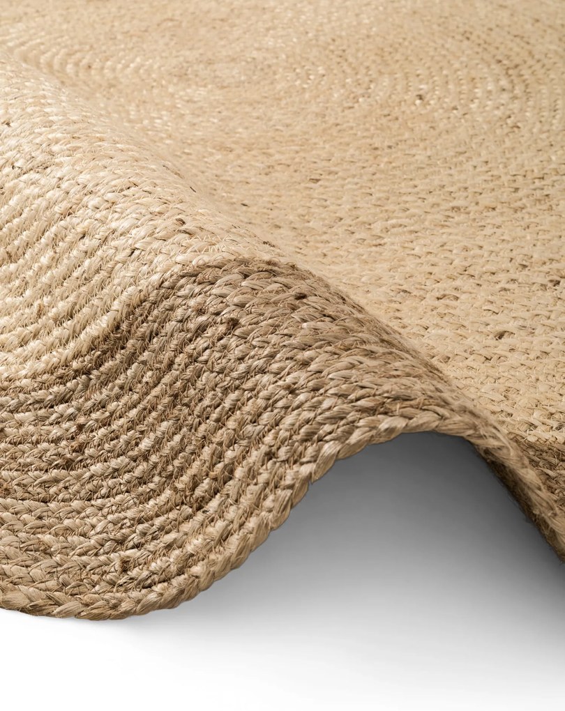 Dywan naturalny jutowy Jutta beżowy 240 cm x 240 cm koło