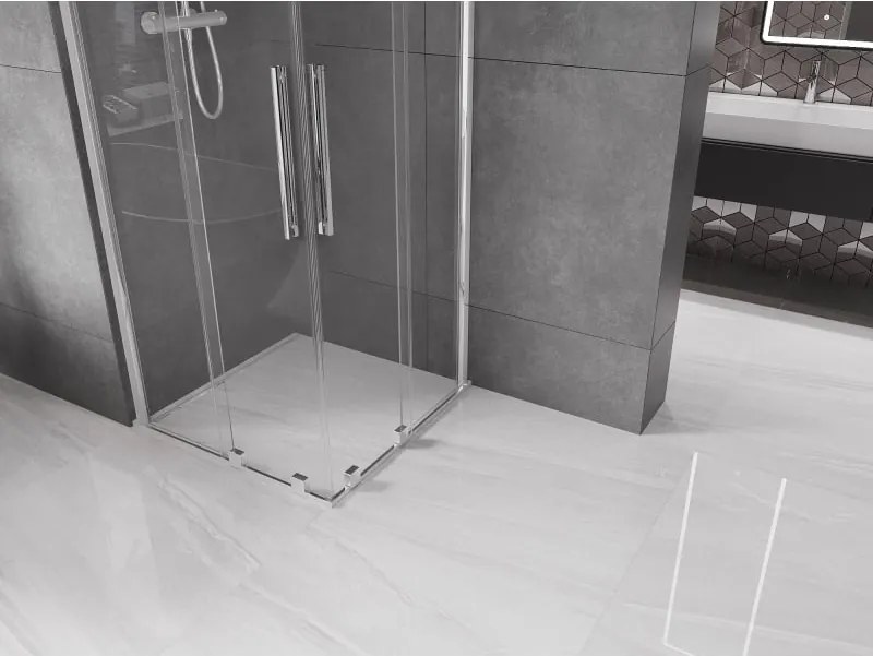 Mexen Velar Duo kabina prysznicowa rozsuwana 90 x 90 cm, transparent, chrom - 871-090-090-02-01