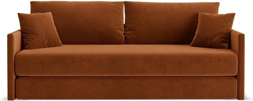 Aksamitna rozkładana sofa w kolorze terakoty 209 cm Shannon – Cosmopolitan Design