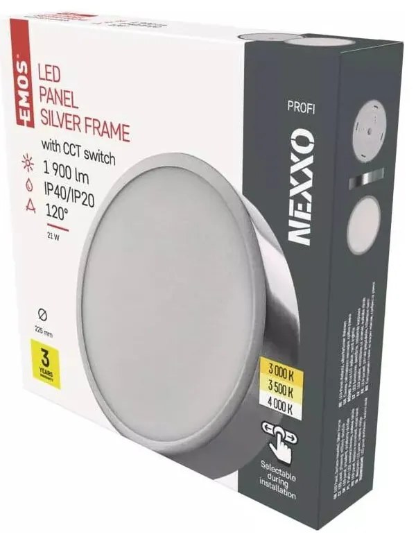 Lampa sufitowa LED w kolorze srebra z połyskiem Nexxo – EMOS