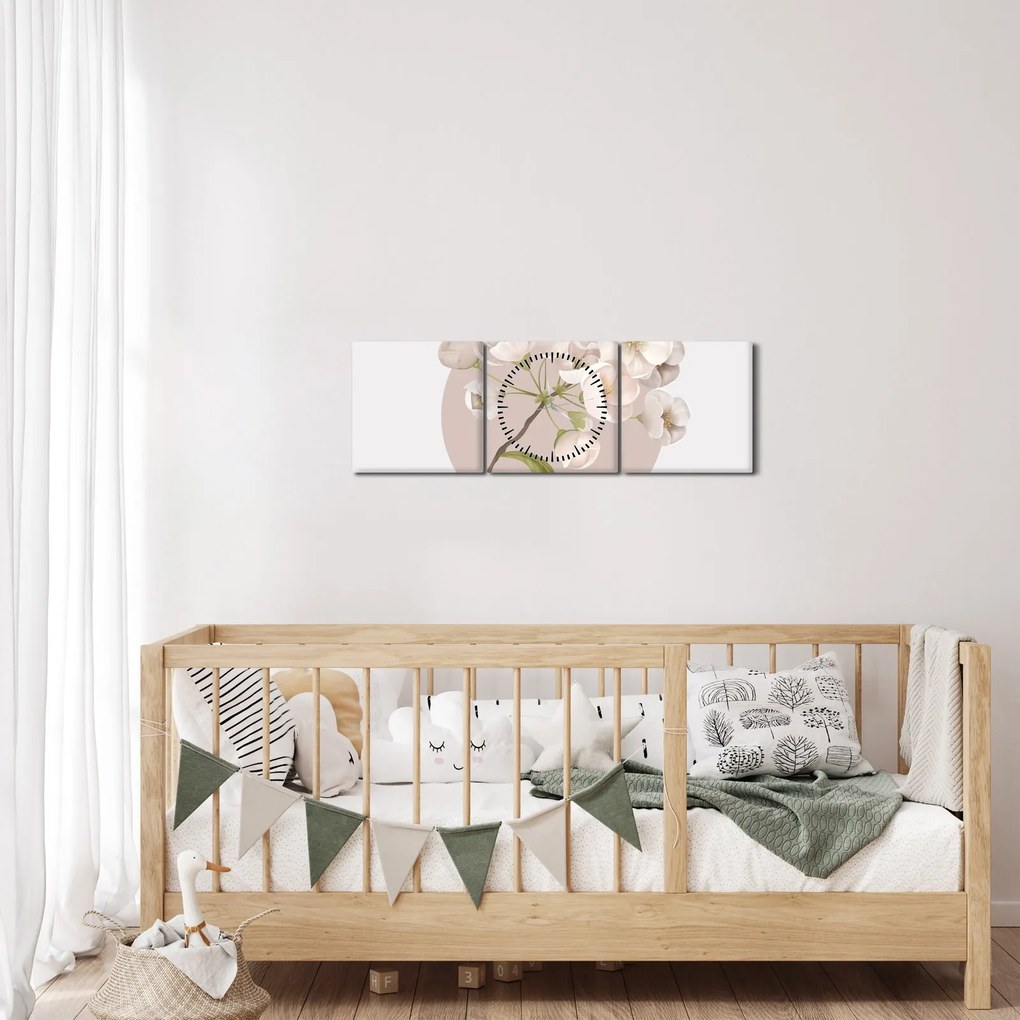 Obraz - Rozkwitaj z wdziękiem N⁰2 (z zegarem) (90x30 cm)