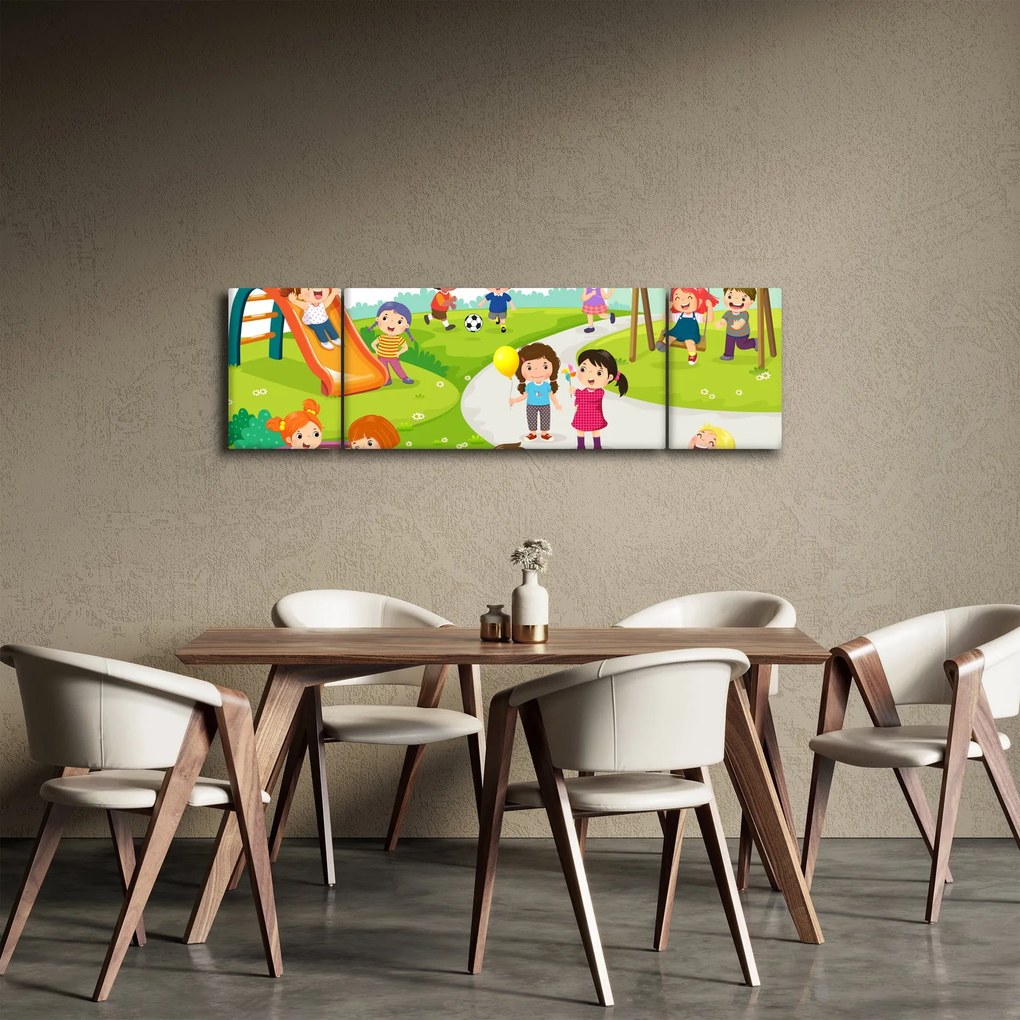 Obraz dziecięcych zabaw w piaskownicy (170x50 cm)
