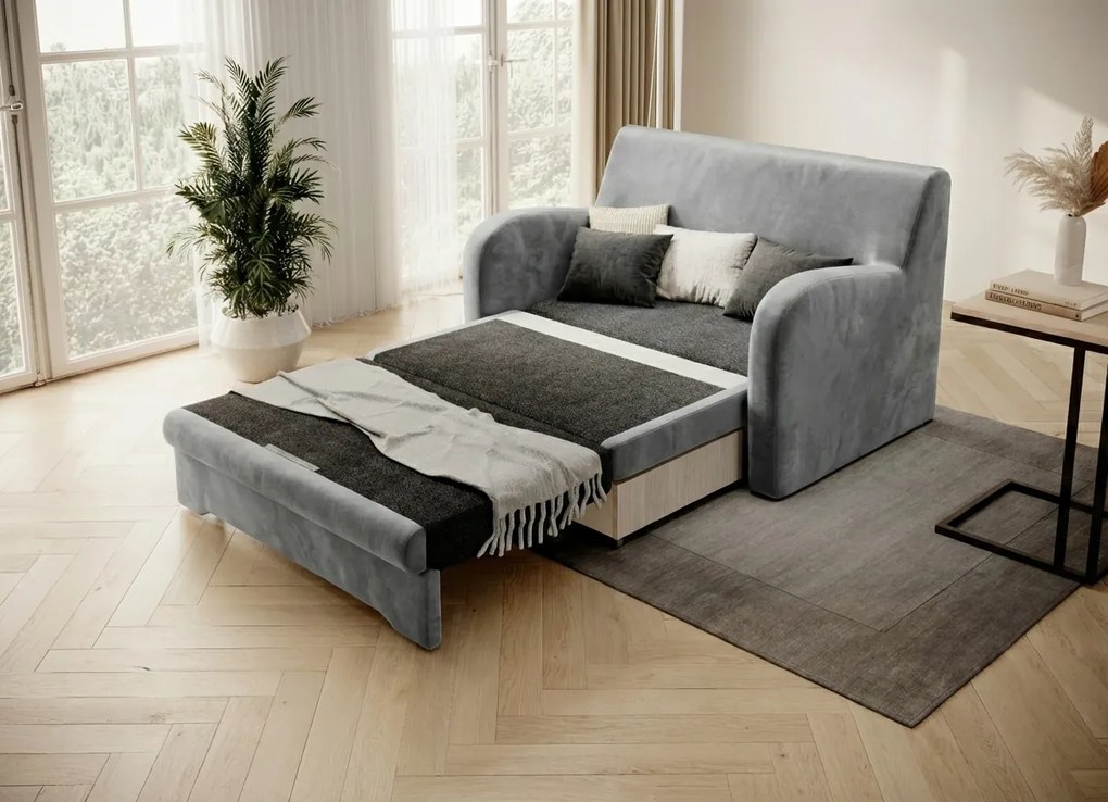 Szara 2-osobowa sofa ARIO, rozkładana