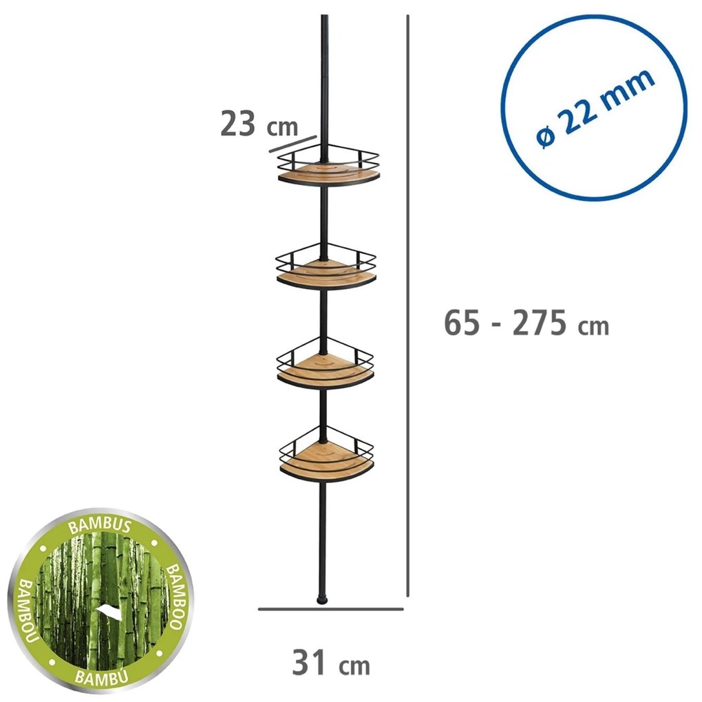 Teleskopowa półka pod prysznic DOLCEDO, 4 poziomy, WENKO