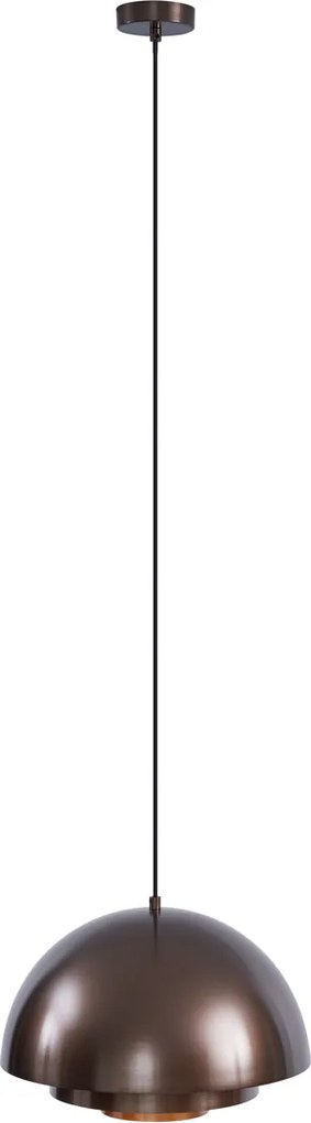 Skandynawska lampa wisząca ciemny brąz ze złotym wnętrzem - Loes