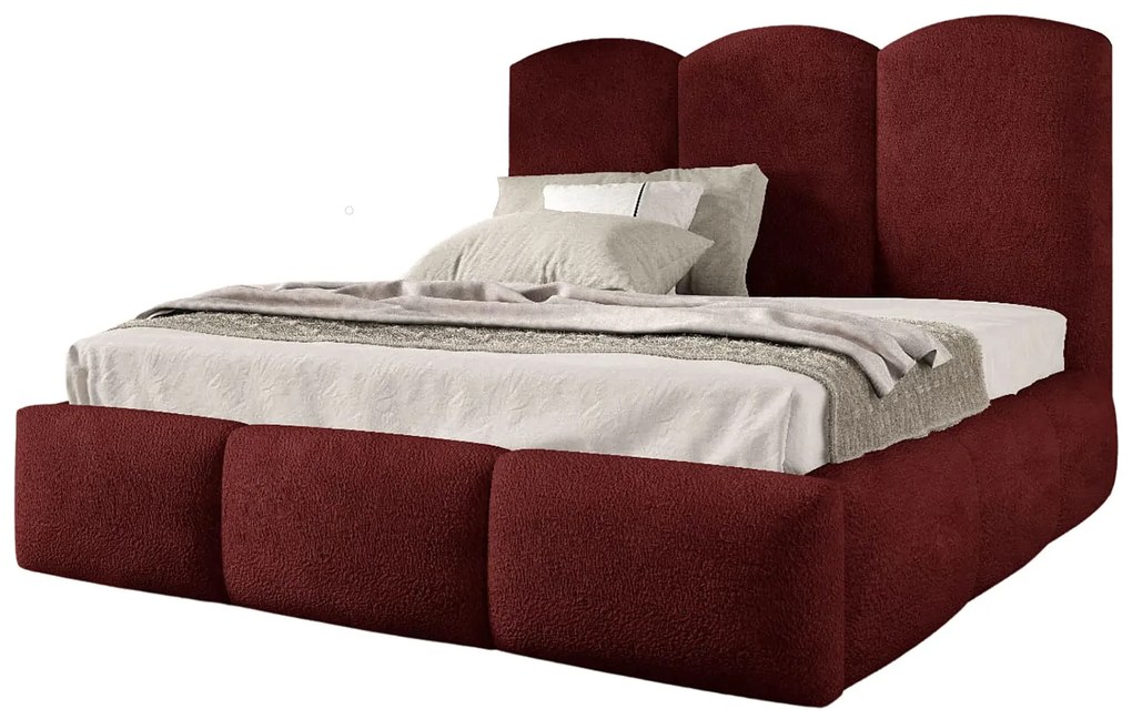 Bordowe łóżko chmurka z pojemnikiem 5 rozmiarów S2-E55