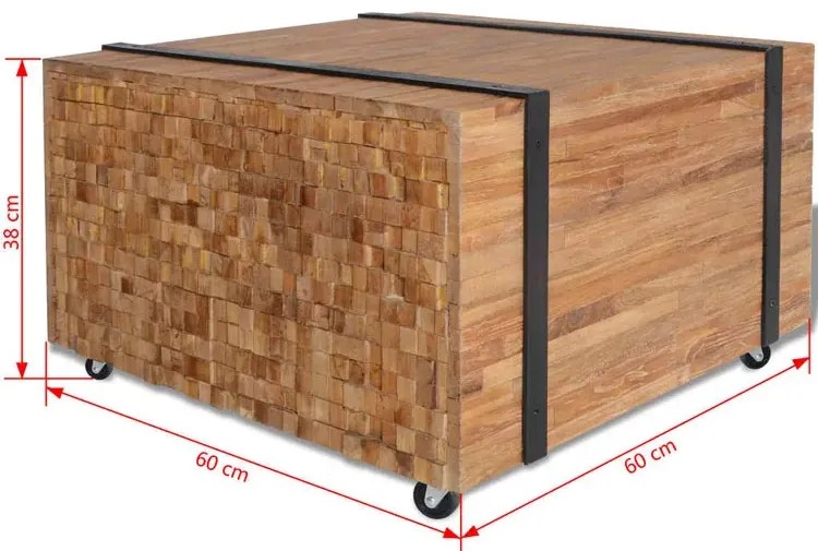 Stolik kawowy stylizowany na stos desek N2-R11