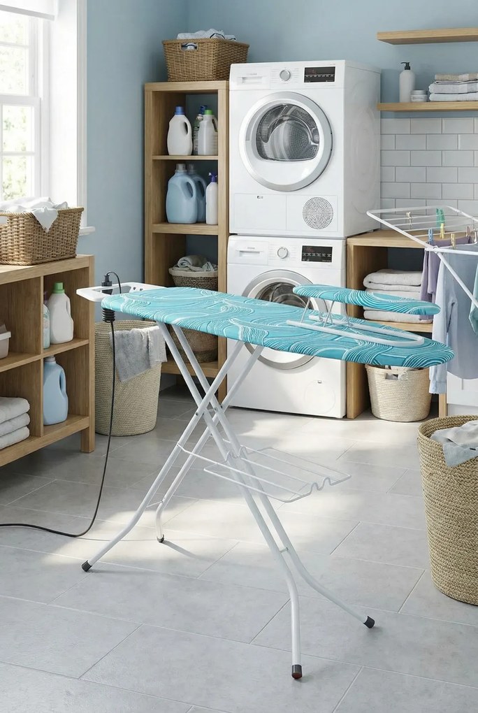 Niebieska deska do prasowania z rękawnikiem F9-D19