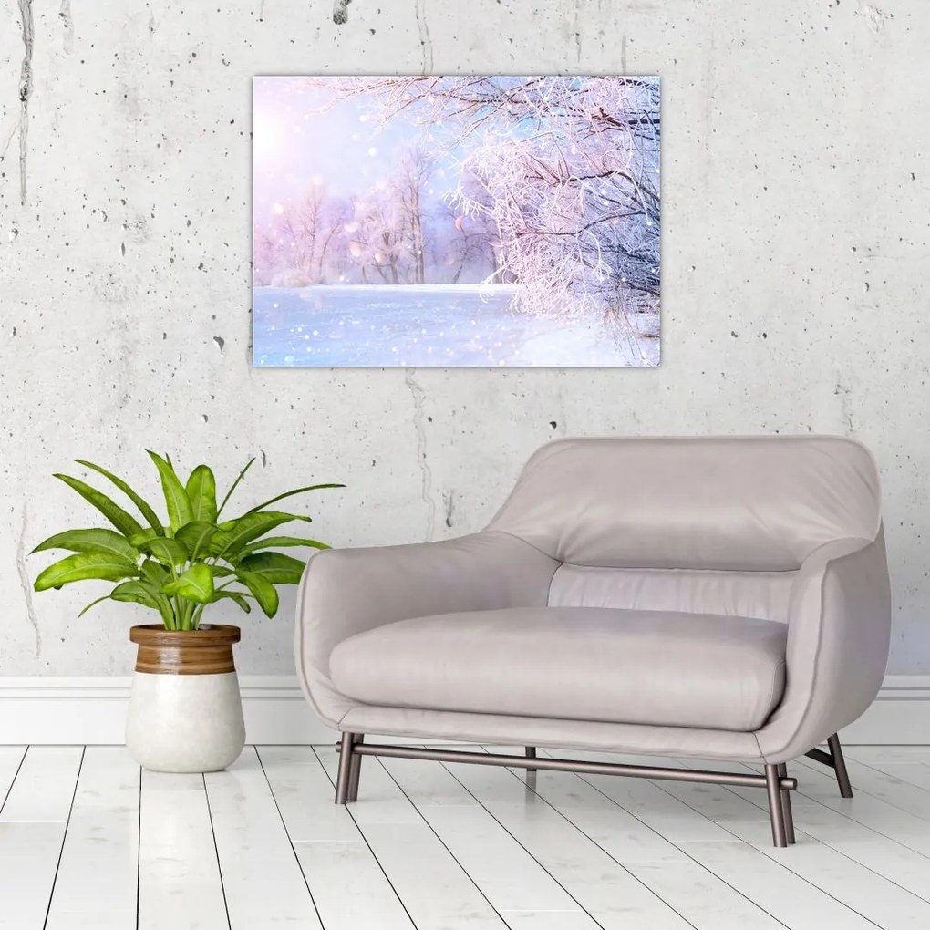 Obraz na szkle - Mroźna zima (70x50 cm)