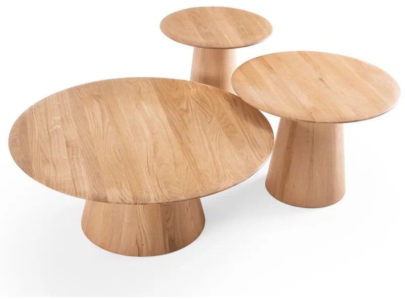 Okrągły stolik z litego drewna dębowego ø 55 cm Mushroom – Gazzda