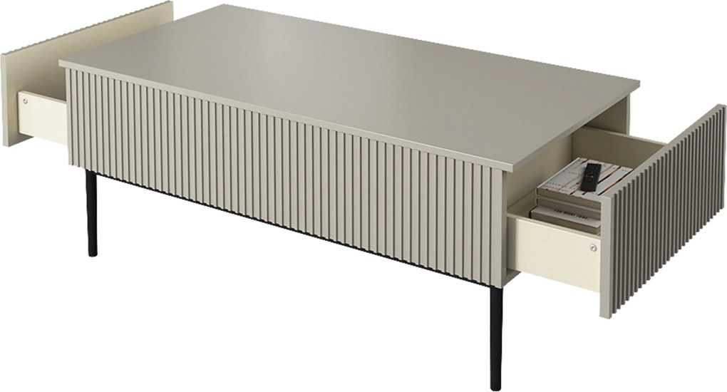 Stolik kawowy Nicole 120 cm - kaszmir / czarne nóżki