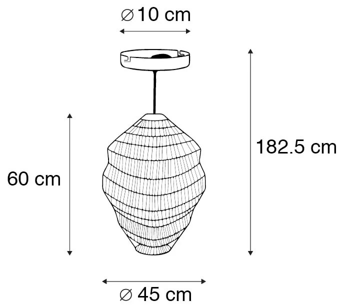 Orientalna lampa wisząca złota 45 cm x 60 cm - VadiKolonialny Oswietlenie wewnetrzne