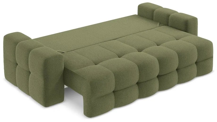 Zielona rozkładana sofa z materiału bouclé 255 cm Milu – Makamii