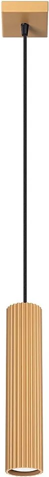 Lampa Wisząca Minimalistyczny Karbon, Aluminium - 1 Źródło - L.8 X H.118 Cm - Złoty