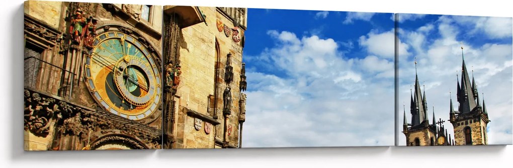 Obraz - Praski zegar astronomiczny (170x50 cm)