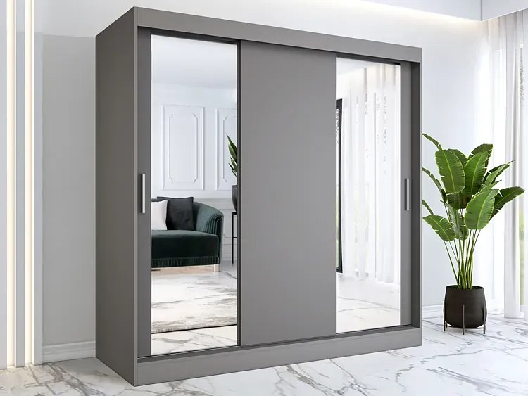 Szafa przesuwna antracyt 200 cm - Seko 6X