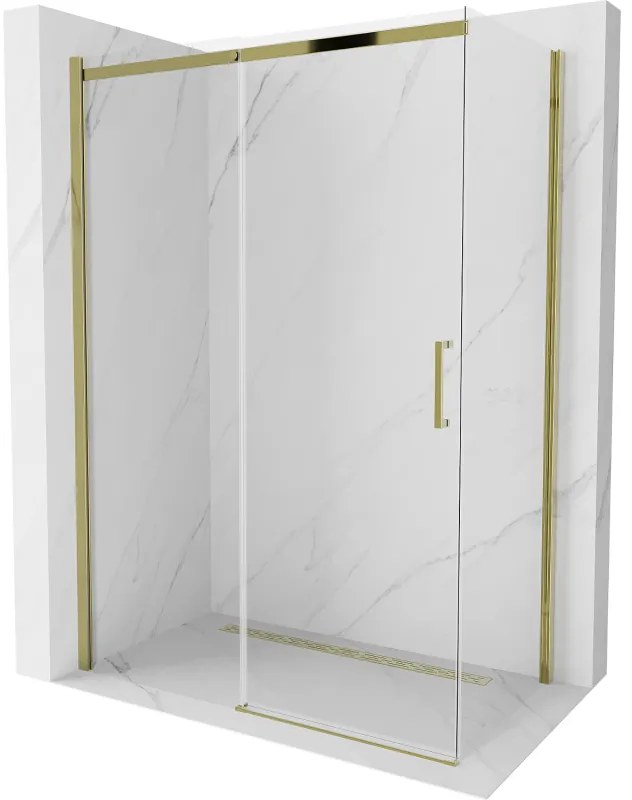Mexen Omega kabina prysznicowa rozsuwana 130 x 70 cm, transparent, złota - 825-130-070-50-00
