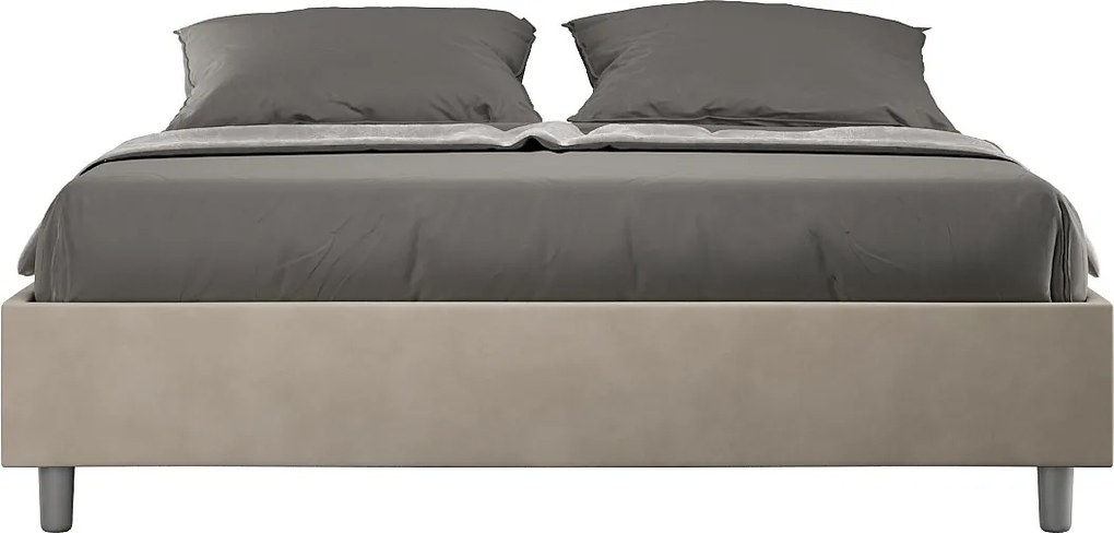 Łóżko bez stelaża tapicerowane 160x200 microfibra Piaskowy Azelia