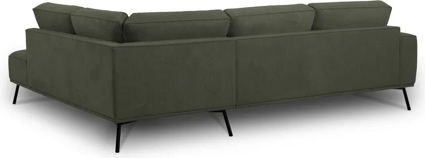 Ciemnozielony narożnik z tkaniny szenilowej (prawostronny/w kształcie litery L) Amsterdam – Scandic