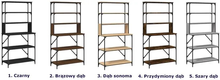 Regał z metalowym stelażem brązowy dąb Candy 4X