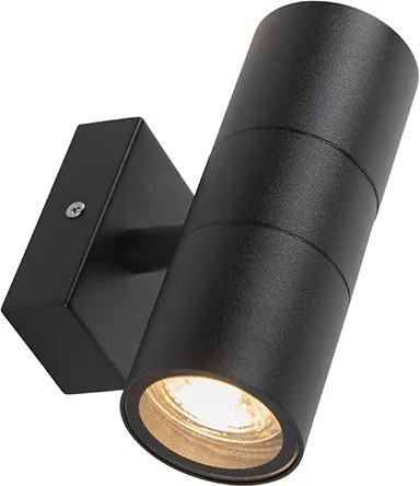 Czarna kinkiet zewnętrzny 2-punktowy IP44 - Duo