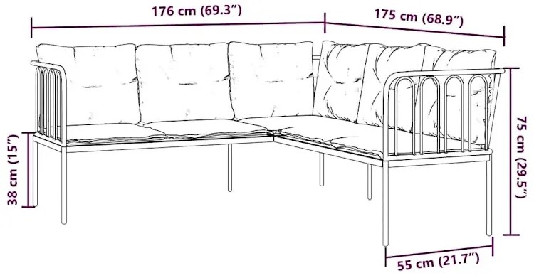 Sofa ogrodowa z antracytowymi poduszkami A8-D85