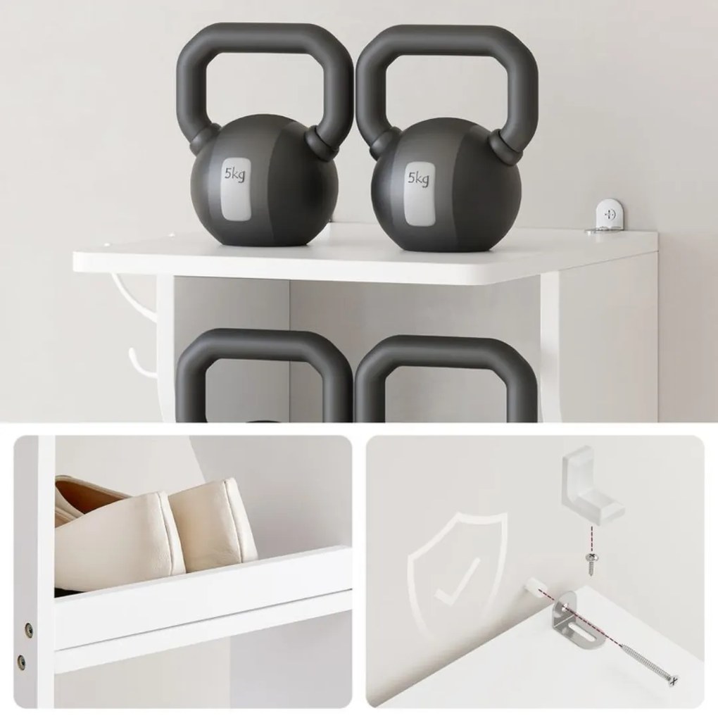 Półka na buty CINDY, 6 poziomów, 30x26,4x110,4 cm, biała Vasagle