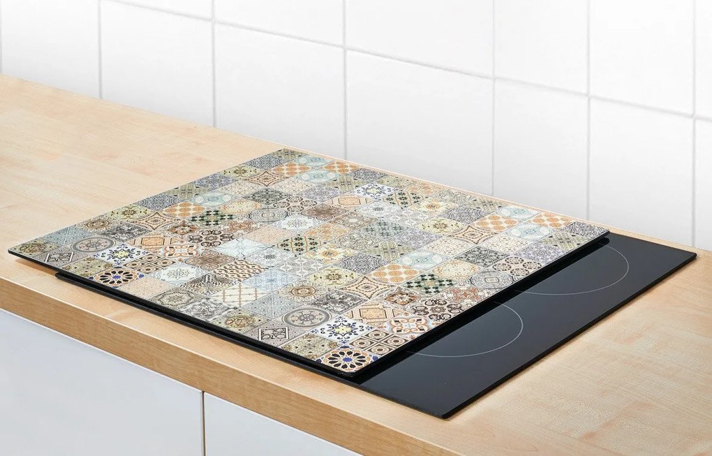 Szklana płyta ochronna na kuchenkę MOZAIKA, duża, ZELLER