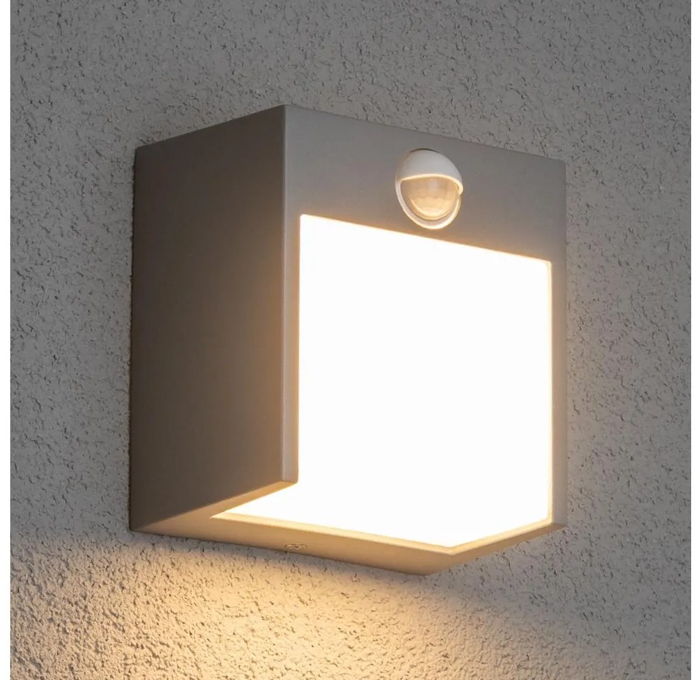 Brilagi TERNI LED/12W/230V szare z czujnikiem IP44 kinkiet zewnętrzny