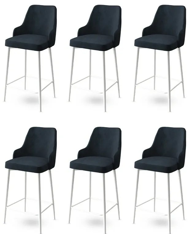 Zestaw krzeseł barowych Enox Anthracite and White, 6 szt., 6 szt.