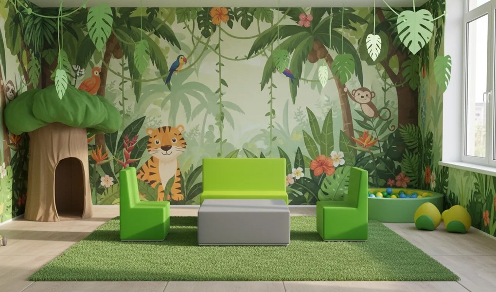 Siedzisko dla dzieci z pianki Tobo Junior z oparciem, prostokąt 40 cm