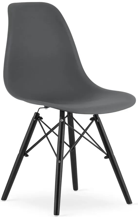 Ciemnoszare krzesło z drewnianymi nogami - Sopi 3X