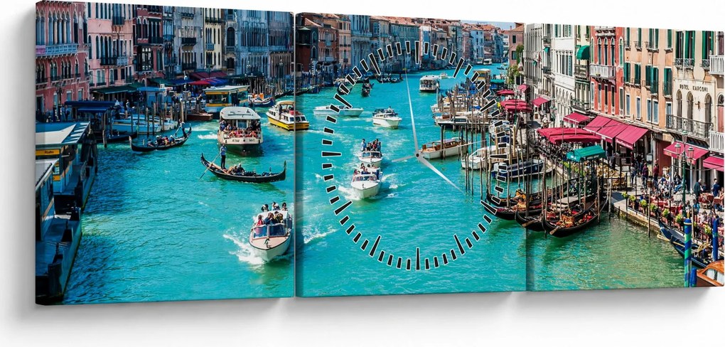 Obraz - Canal Grande, Wenecja, Włochy (z zegarem) (90x30 cm)