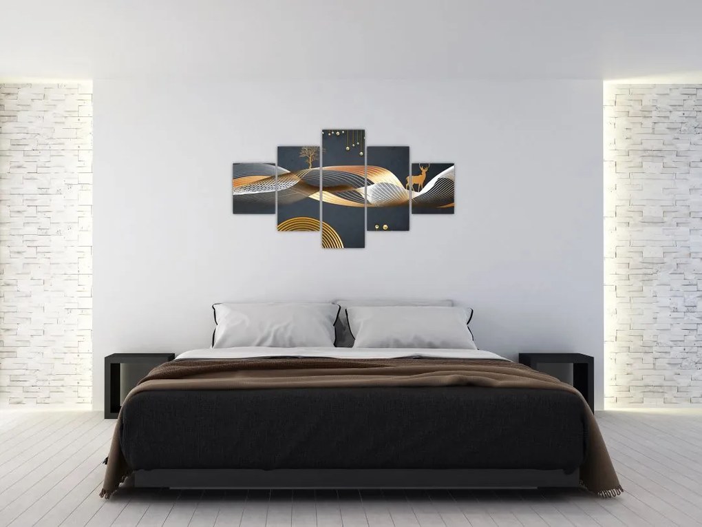 Obraz - Grafika z jeleniem (125x70 cm)