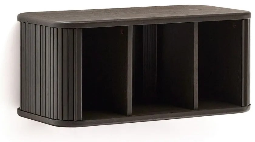 Ciemnobrązowa wisząca szafka pod umywalkę w dekorze jesionu 90x40 cm Mailen – Kave Home