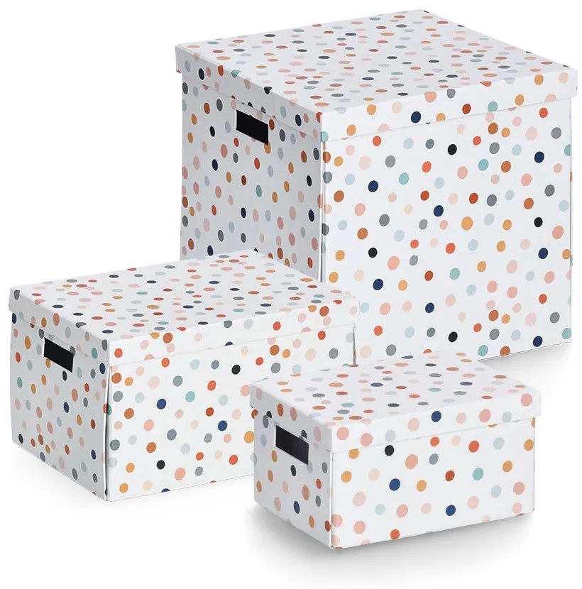 Kartonowe pudełko z pokrywą DOTS, 33,5 x 33 x 32 cm