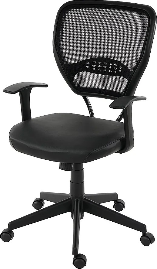 Profesjonalne krzesło biurowe Chicago imitacja skóry,  czarny z podłokietnikami