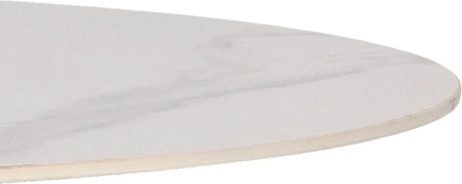 Stół na jednej nodze z marmurowym blatem Skinny Premium Stone White 90