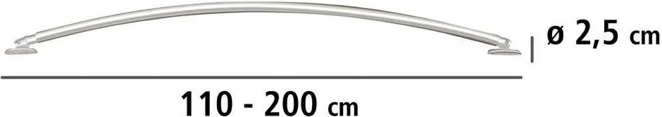 Teleskopowy drążek do zasłony prysznicowej, Ø 2,5 cm, 110-200 cm, WENKO