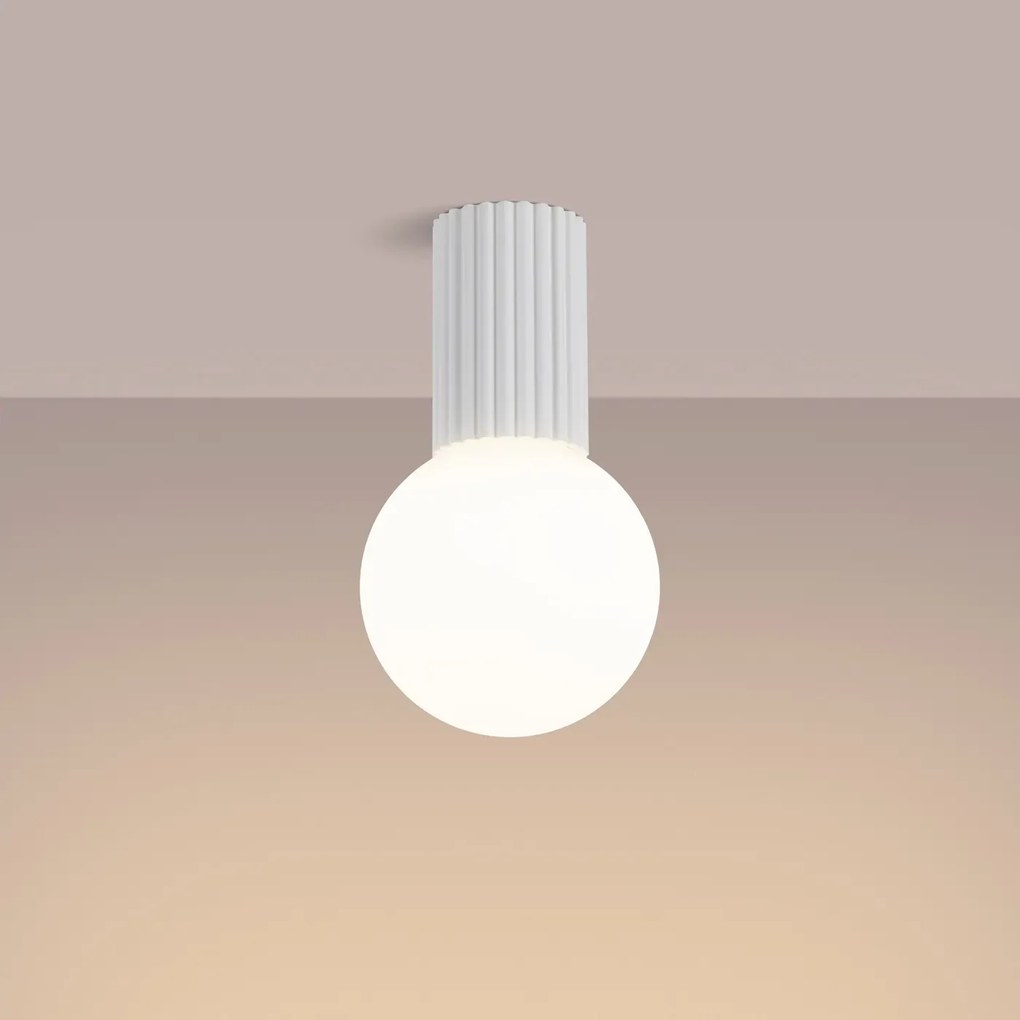 Plafon HALO biały IP44 ryflowany SOLLUX LIGHTING