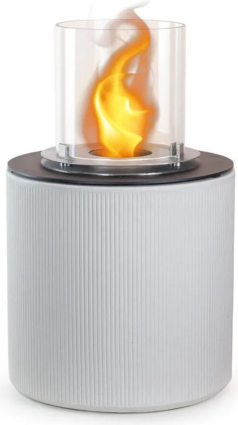 Kominek bioetanolowy MODIGLIANI Pearl White, wolnostojący, do użytku wewnątrz i na zewnątrz, śr. 36 x wys. 56 cm