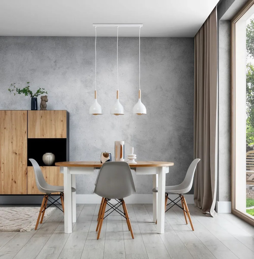Lampa wisząca WOLDES III biała ELTAP