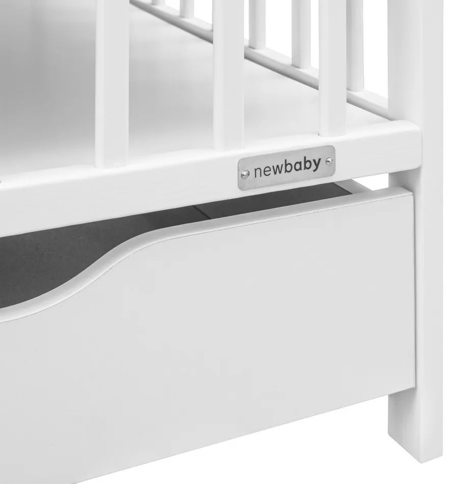 Łóżeczko New Baby Basic z szufladą, białe