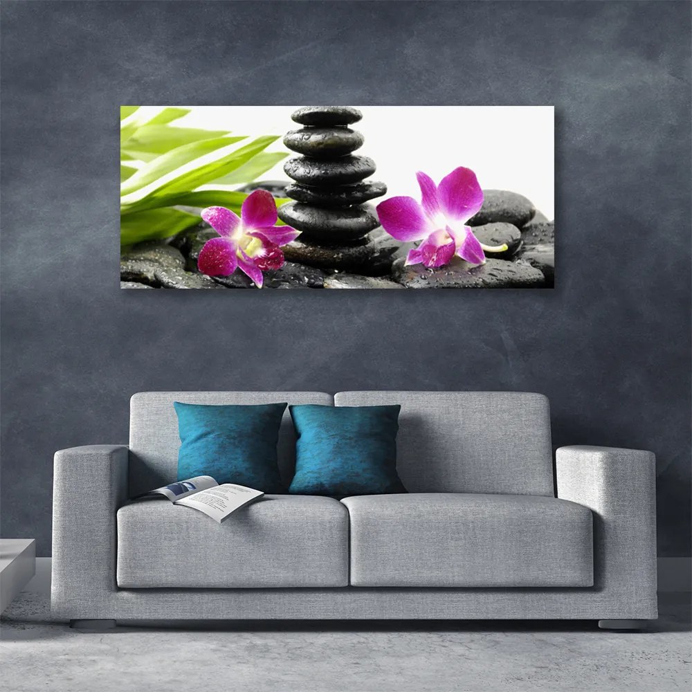 Obraz canvas na ścianę Równowaga: Orchidea i Kamienie Zen
