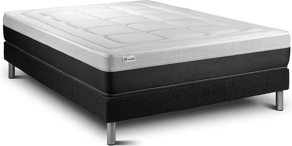 lózka z materacem FORM 150 x 190 cm Rama lózka Czarny