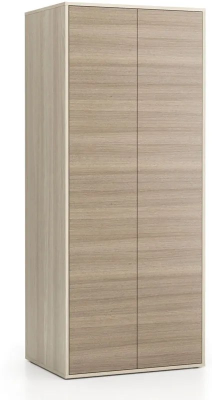 Szafa ubraniowa biurowa LAYERS, drążek do szafy, 800 x 600 x 1905 mm, dąb naturalny / dąb bejcowany