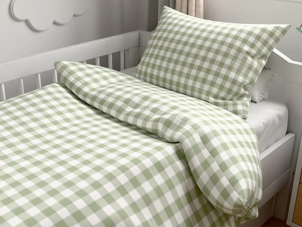 PrzytulneMieszkanie.pl PrzytulneMieszkanie.pl Pościel krepowa do łóżeczka Renforcé GRENTIS zielona Rozmiar pościeli: 45 x 65 cm | 90 x 140 cm